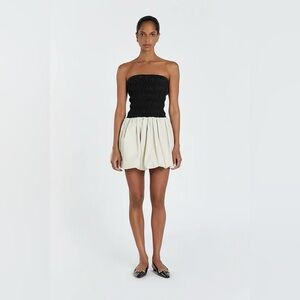 Bobble & Lace Black and Tan Bubble Skirt Dress